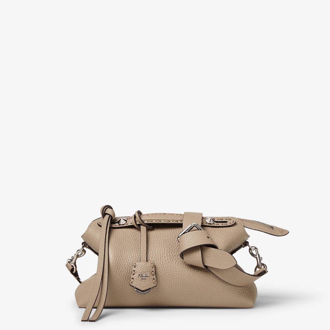 FENDI By The Way Selleria Medium Dove gray Selleria bag with 192 hand-sewn topstitches - Image 4